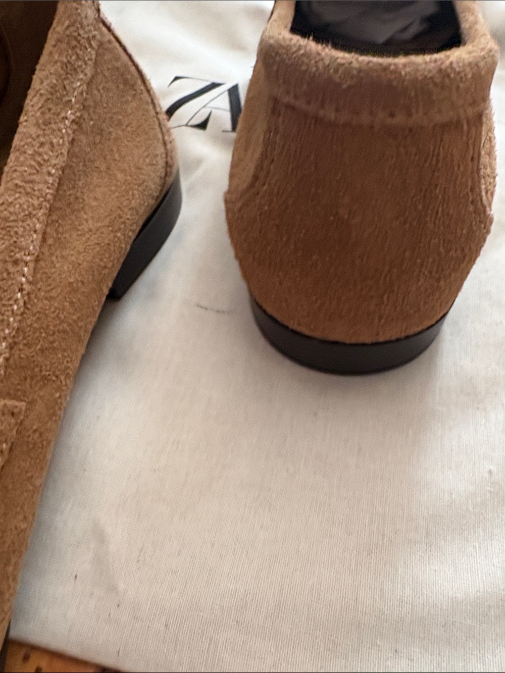 ZARA Women’s Brown Suede Penny Loafers - Picture 4 of 6